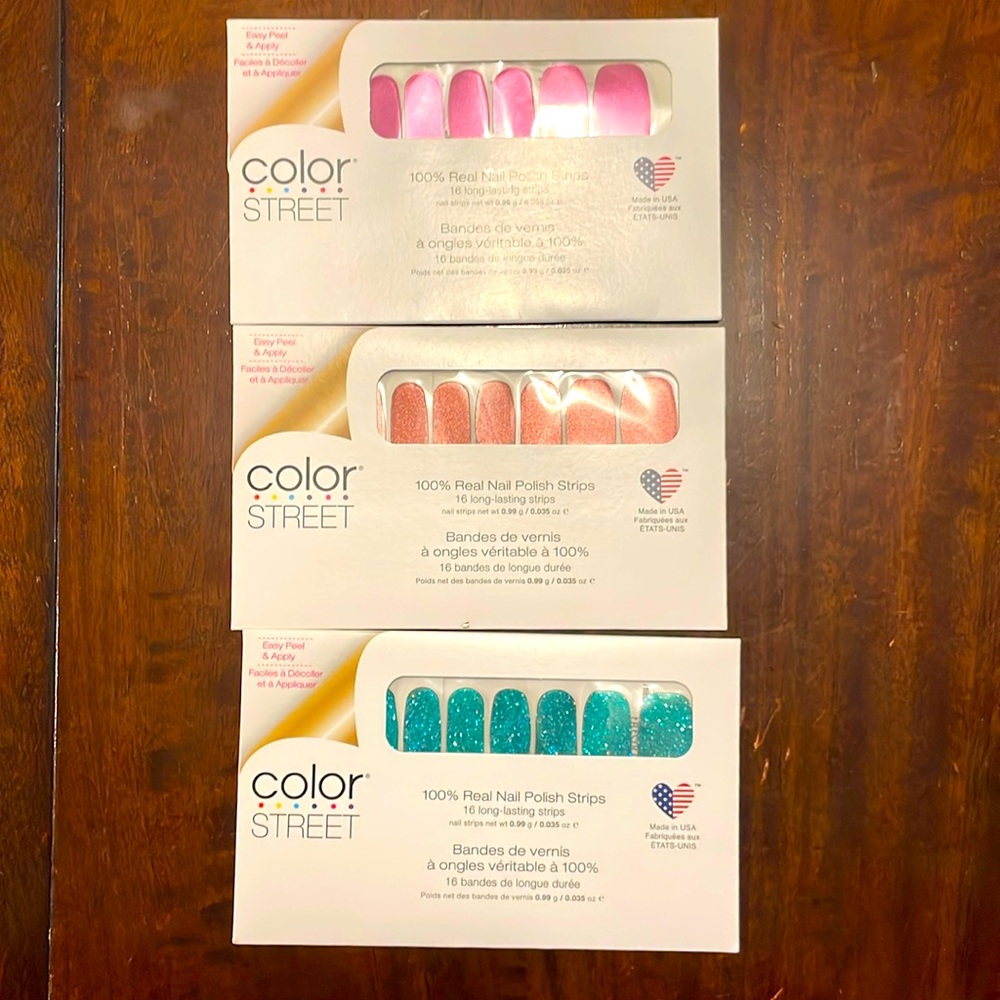3 Color Street Nail Polish Strips